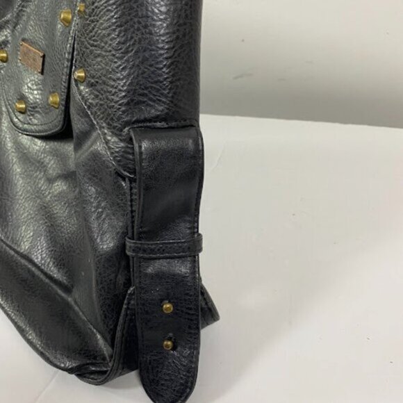 Matt & Nat Women's Black Vegan Leather Shoulder Bag Hobo Bag Satchel Medium - Picture 4 of 12